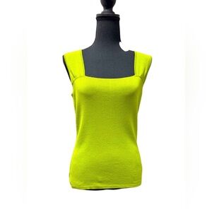 Joseph A. Green Fitted Tank Top with Square Neckline size Medium